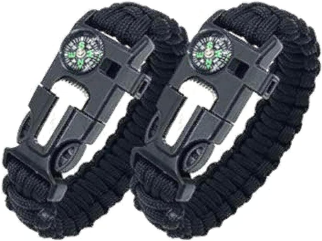 2 piece Paracord Emergency Survival Bracelet