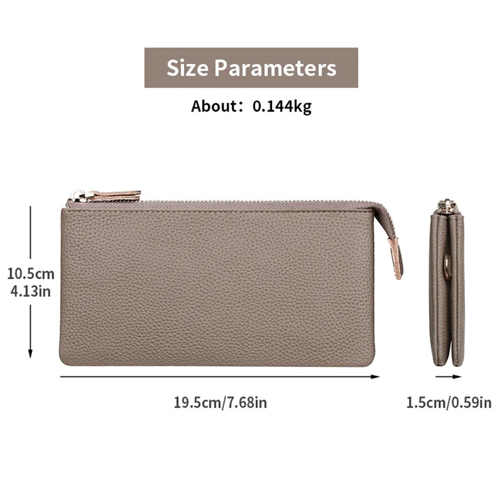 Portafoglio lungo in pelle pieno fiore - Organizer con cerniera con porta passaporto, custodia per documenti e tasca per cavi(Black)