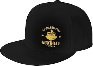 Patrol Boat River PBR - Gunboat Vietnam Flat Brim Baseball Cap Men's Adjustable Trucker Hat