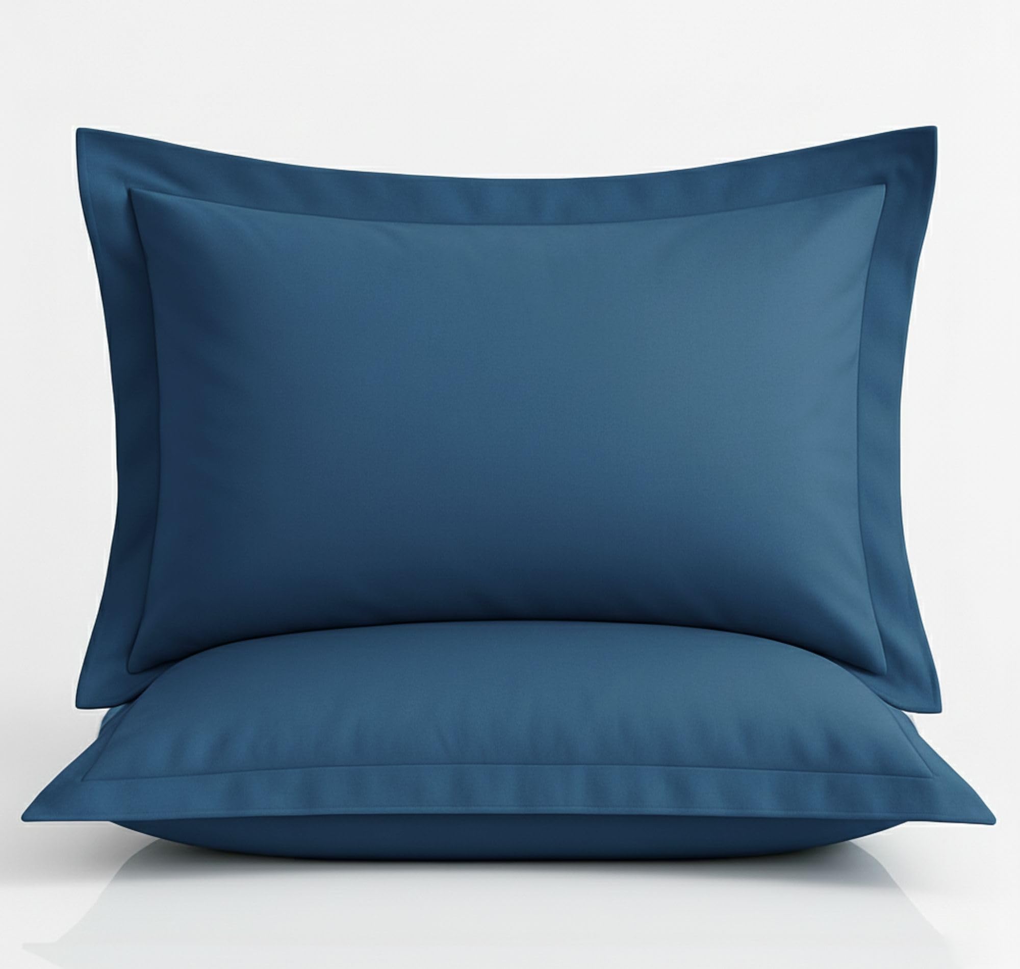 BSB Homes® Luxury Cotton Solid Flanged Pillow Covers | Ultrasoft Breathable Flap Closure | Pack of 2 Pillow Covers King Size (Teal Blue, 18 x 28 Inches)-image-42