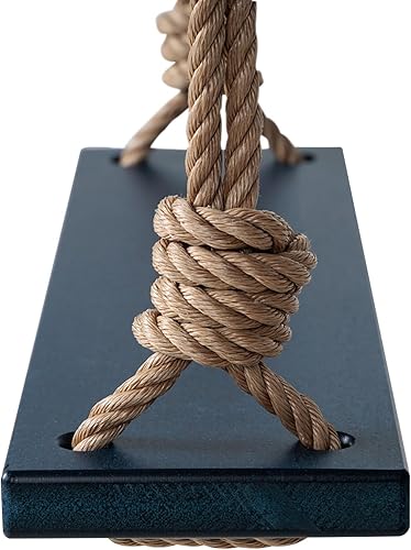 Miniatura 3 de Columpio de árbol compuesto resistente en negro, hecho de madera de poliéster resistente a la intemperie, perfecto para adultos y niños