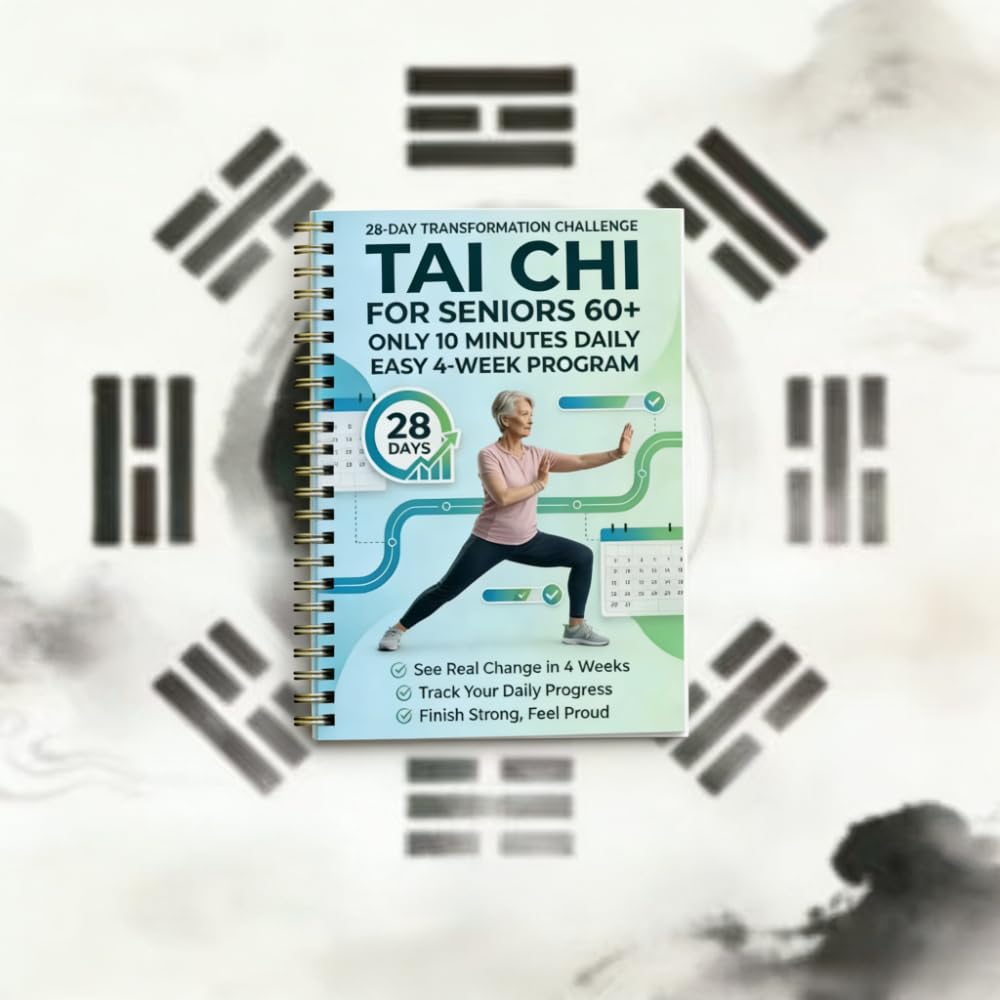 Tai Chi Manual for Seniors and Beginners, Spiral Bound, 10-Minute Daily 4-Week Program for Fitness, Training, Step by Step, A1