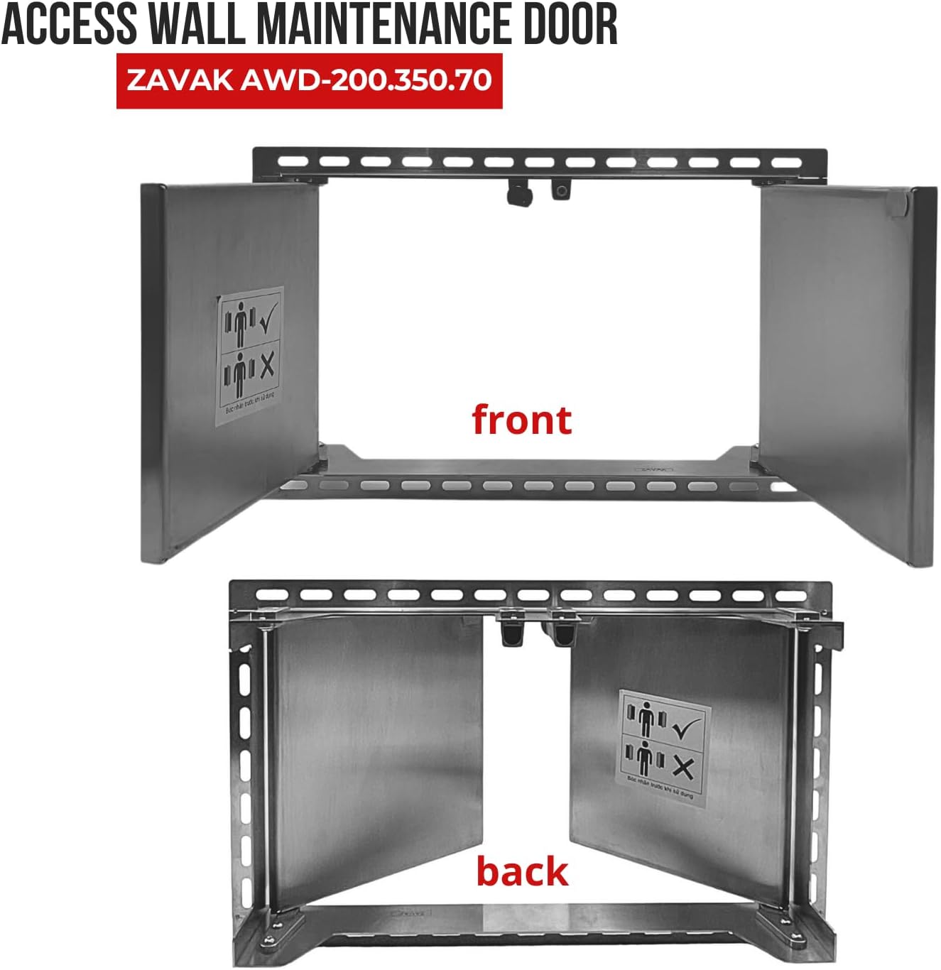 ZAVAK Access Panel with Double Tileable Door, Made from 304 Stainless Steel