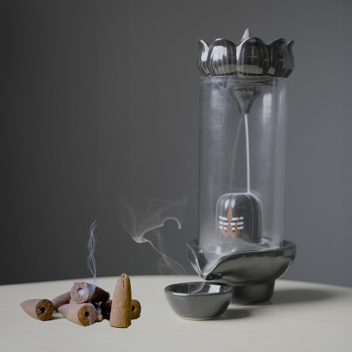 PujaNPujari Shivling Design Backflow Smoke Fountain Incense Holder- Backflow Incense Burner with 10 Backflow Cone (B0CWYRGVJ9) Amazon Price History, Amazon Price Tracker