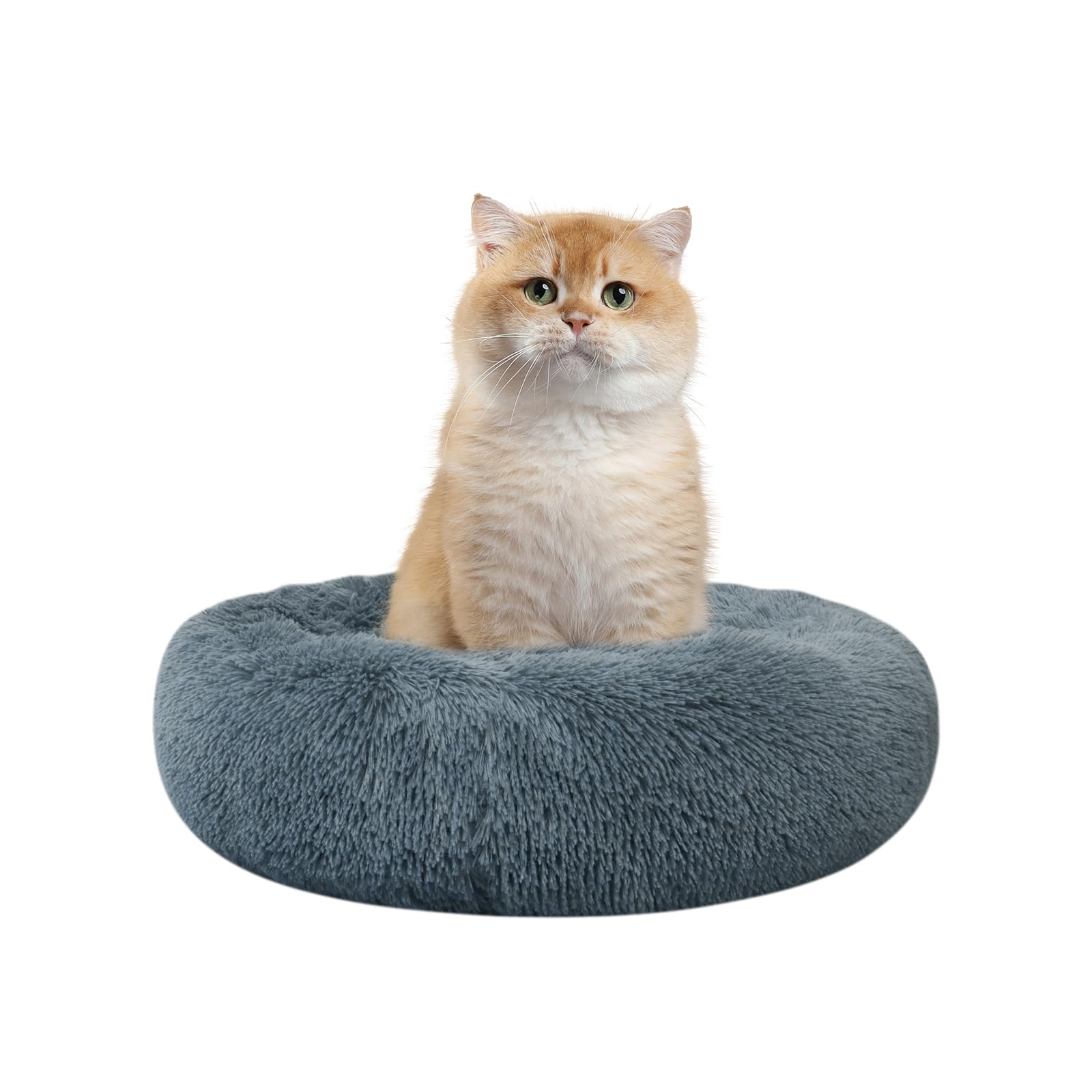 Nisrada Cat Beds for Indoor Cats,15.7 Inch Dog Bed for Small Melium Large Dogs, Washable-Round Pet Bed for Puppy and Kitten with Slip-Resistant Bottom