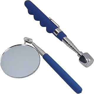 Telescopic Extendable Magnetic Pick Up Tool 16lb + Inspection Mirror 85mm Dia