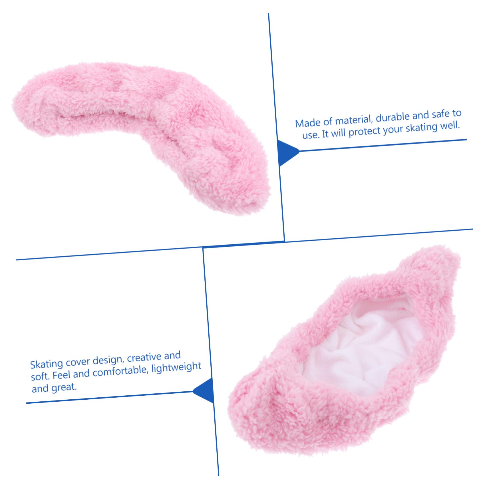 Coprilama Protezione Lama Elastico in Velluto Rosa, Pattini Ghiaccio