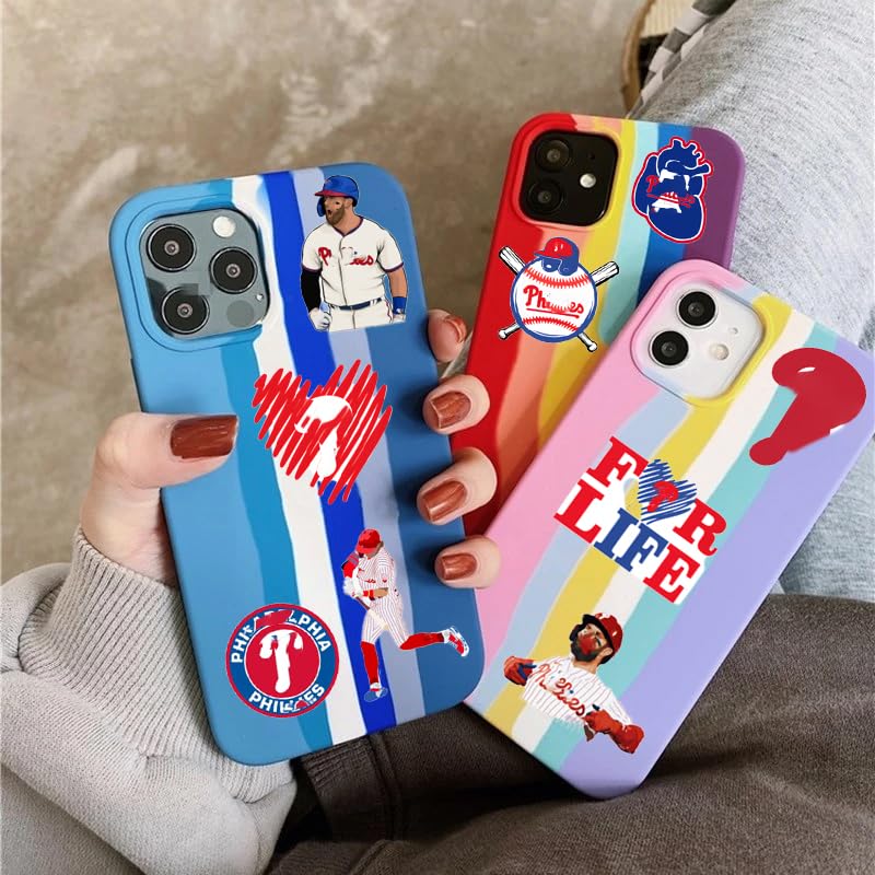 Image of 50 PCS Philadelphia Stickers Decal for Phillies Stickers Pack Baseball Colorful Aesthetic Decals Vinyl Sticker Waterproof for Water Bottle Computer Laptop Luggage Phone Car Skateboard Bumper