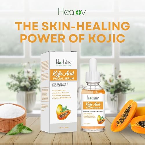 Miniatura 2 de Suero de ácido kójico  Removedor de manchas oscuras para rostro y cuerpo  Iluminador de la piel para manchas, hiperpigmentación, decoloración