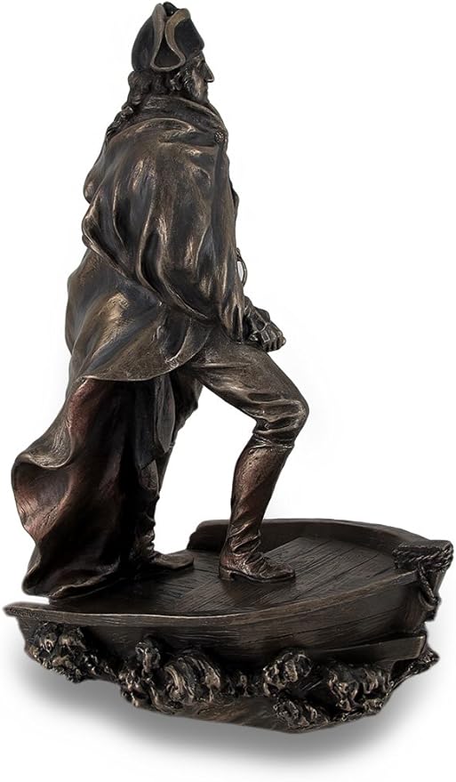 Estatua Zeckos George Washington Cruzando Delaware Bronce miniatura 3