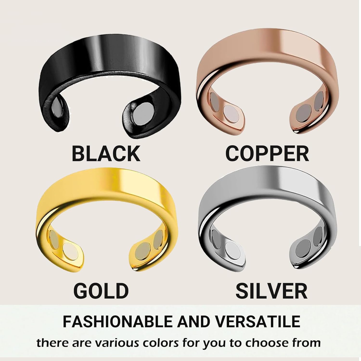 VitalRing Vital Ring Magnetring Wechseljahre Ring, und Hormonelle Balance zum Schnarch Abnehmen, Angstgefühle Verbessert Dieschlafqualität, Damen Herren - 5