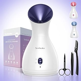 Newbealer 2in1 Facial Steamer, Hot Mist Facial Aromatherapy Humidifier A...