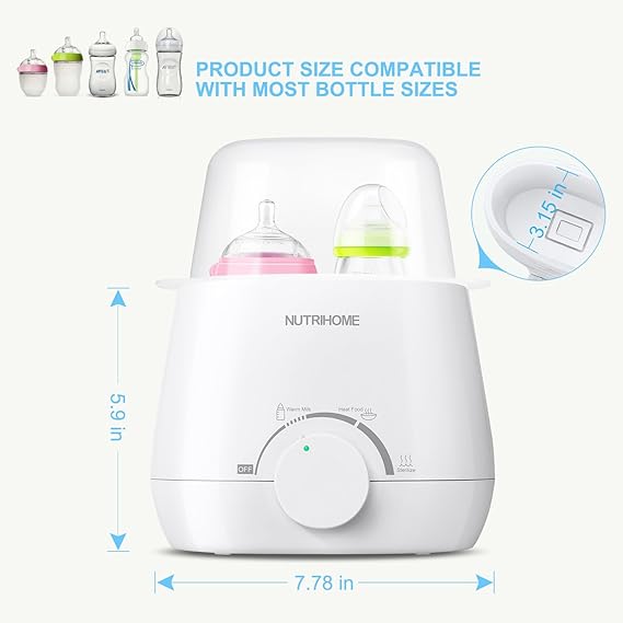 Ba Bottle Warmer Esterilizador A Vapor 3 En 1 Con Control De Temperatura En 5 Escalas Rapida Calentador De Leche Uniforme Calefaccion Bebe De Alimentos Con Cubierta Precisos Cepillo Para Ba Bottle Warmer Esterilizador A Vapor 3 En 1 Con Control De Temperatura En 5 Escalas Rapida Calentador De Leche Uniforme Calefaccion Bebe De Alimentos Con Cubierta Precisos Cepillo Para