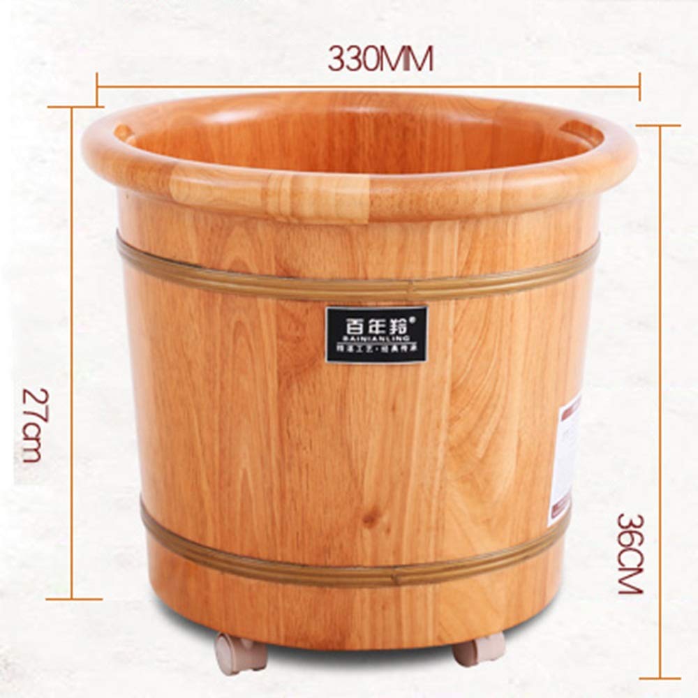 Axdwfd Seau à Pied Bain De Pieds, Chêne Bain De Pieds Chauffé Électrique Surf Petit Baril en Bois Thermostatique