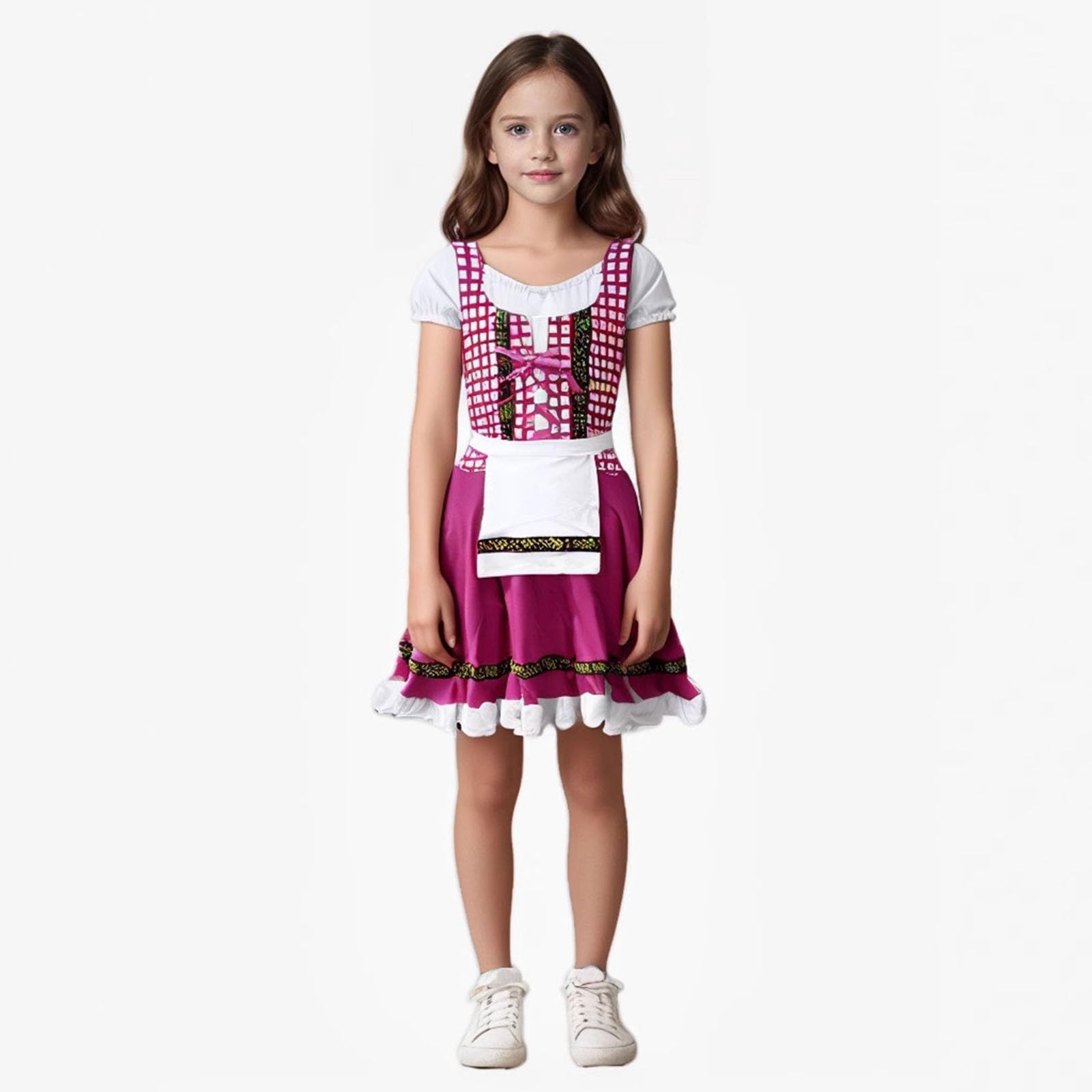 Dirndl Mädchen Bayerisches Trachtenkleid Cosplay Set Mit Schürze Für Mädchen 4 14 Jahre Perfekt Für Oktoberfest Mottoparty Bühne Dirndl Tracht