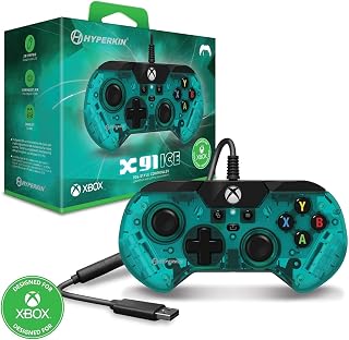 Hyperkin X91 Ice Wired Controller for Xbox Series X | S/Xbox One/Windows 10/11 - Officially Licensed By Xbox (Aqua Green)