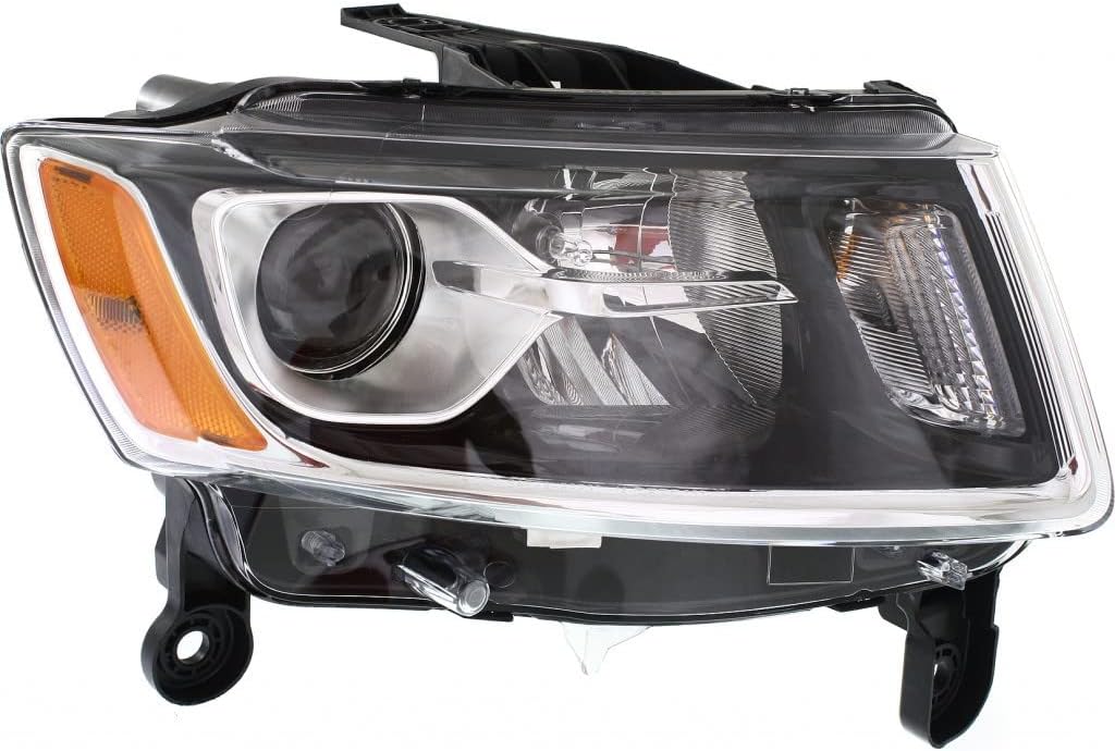 CarLights360 For Jeep Grand-Cherokee Headlight 2014 2015 2016 Driver Side Bulbs Included DOT Certified CH2502247 | 68110997AF; Std Type; Chrome