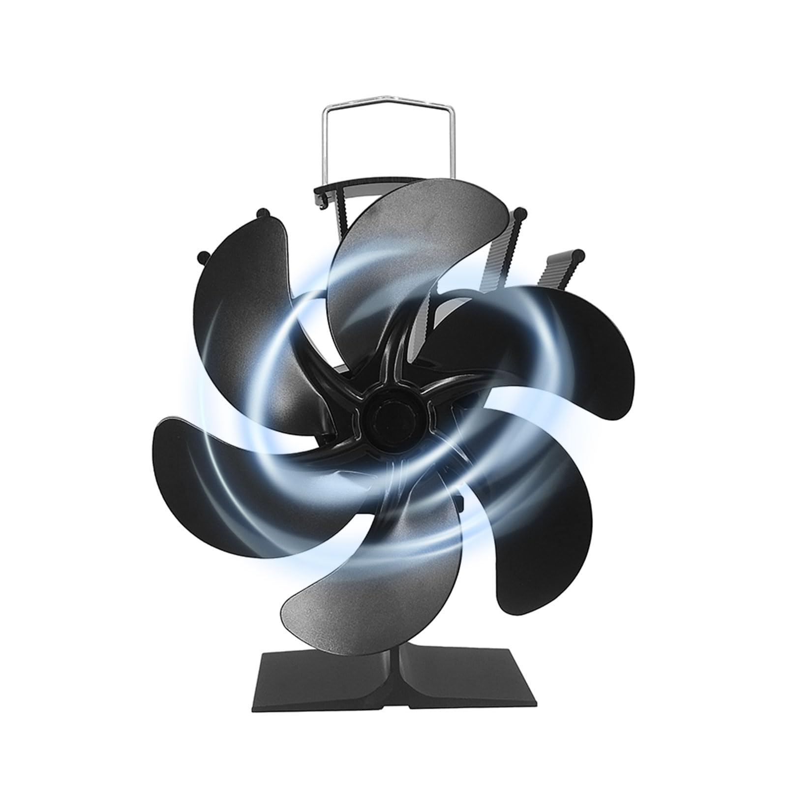 Ventilador de estufa de 6 aspas HighAir Volúmenes, quemadores de leña alimentados por calor, chimeneas, campana de calefacción interior y exterior, inserto de ventilación de acero inoxidable, no