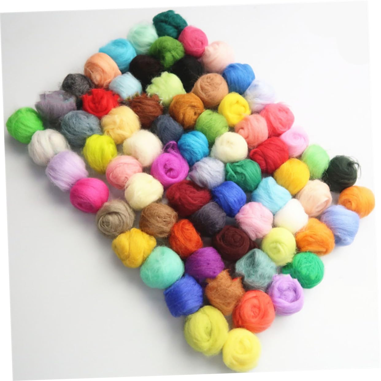 40 Farben Merinofilzwolle 10g für Nadelfilzen, 40 Stück | Bunte Wollfasern für Bastelarbeiten, Geeignet für Trockenfilzen und Nassfilzen, Selbstgemacht Zubehör