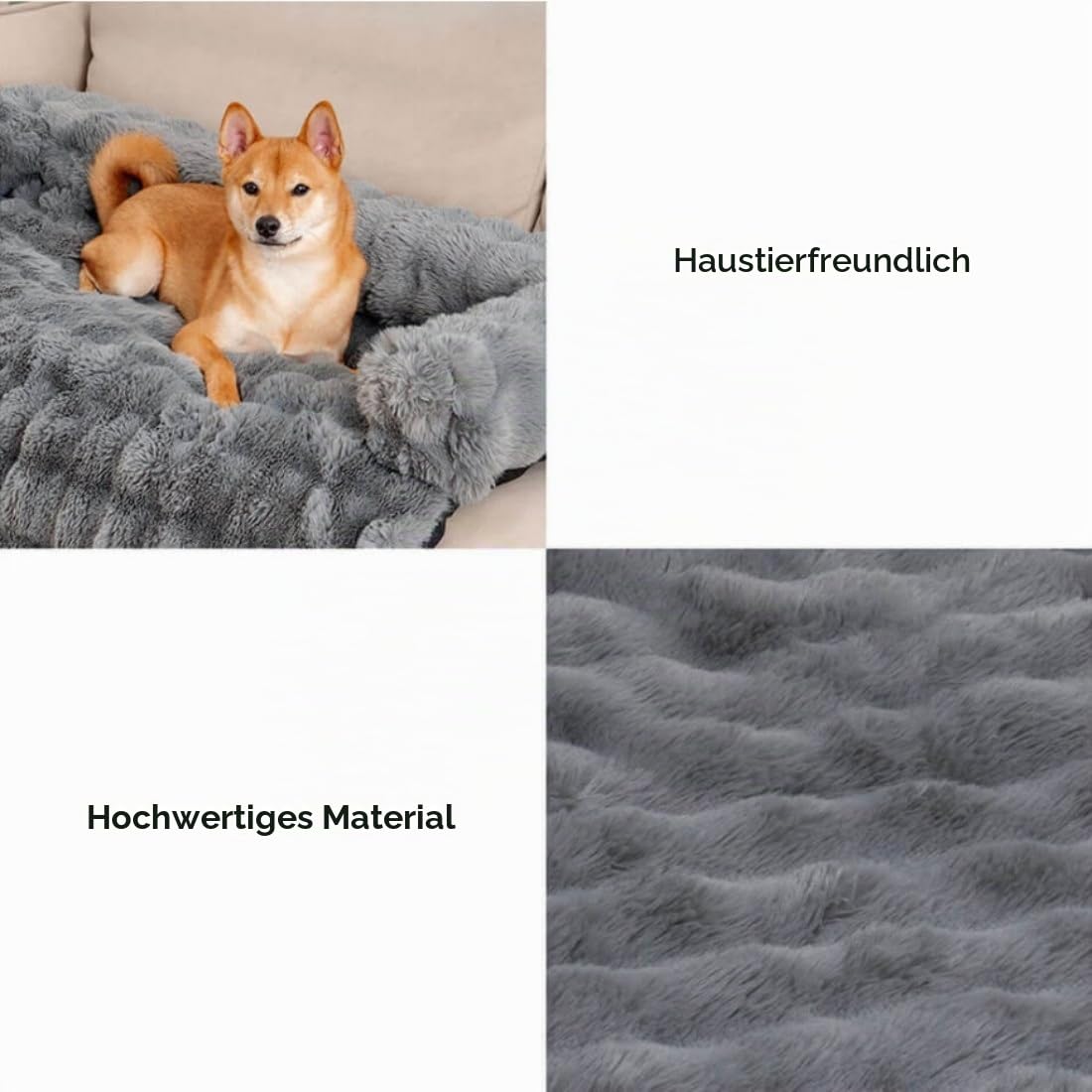Luxuriöses Cozy Kuscheliges Hundebett Sofabett, Weich Hundebett Auto mit Erhöhte Ränder, Hundedecke Couch Wärme Couchbezug, waschbar,Rutschfeste Unterseitefür Sofa Boden Auto (A,L(95 x 85 x 16 cm))