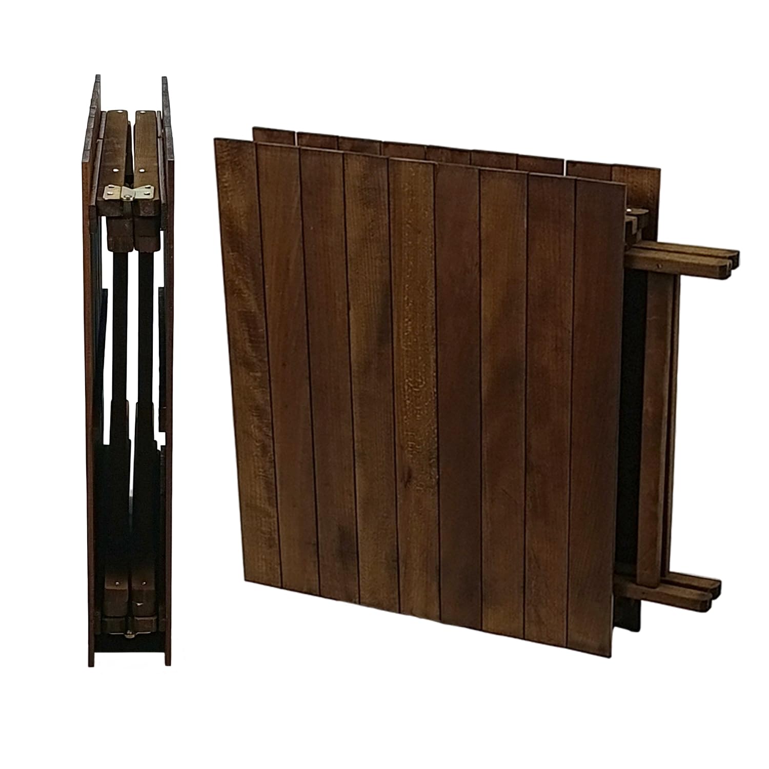 Marvin Tavolo in Legno Pieghevole, Noce 70x140cm, Salvaspazio, Richiudibile, per Casa Campeggio, Portatile, Interno e Esterno (Noce)