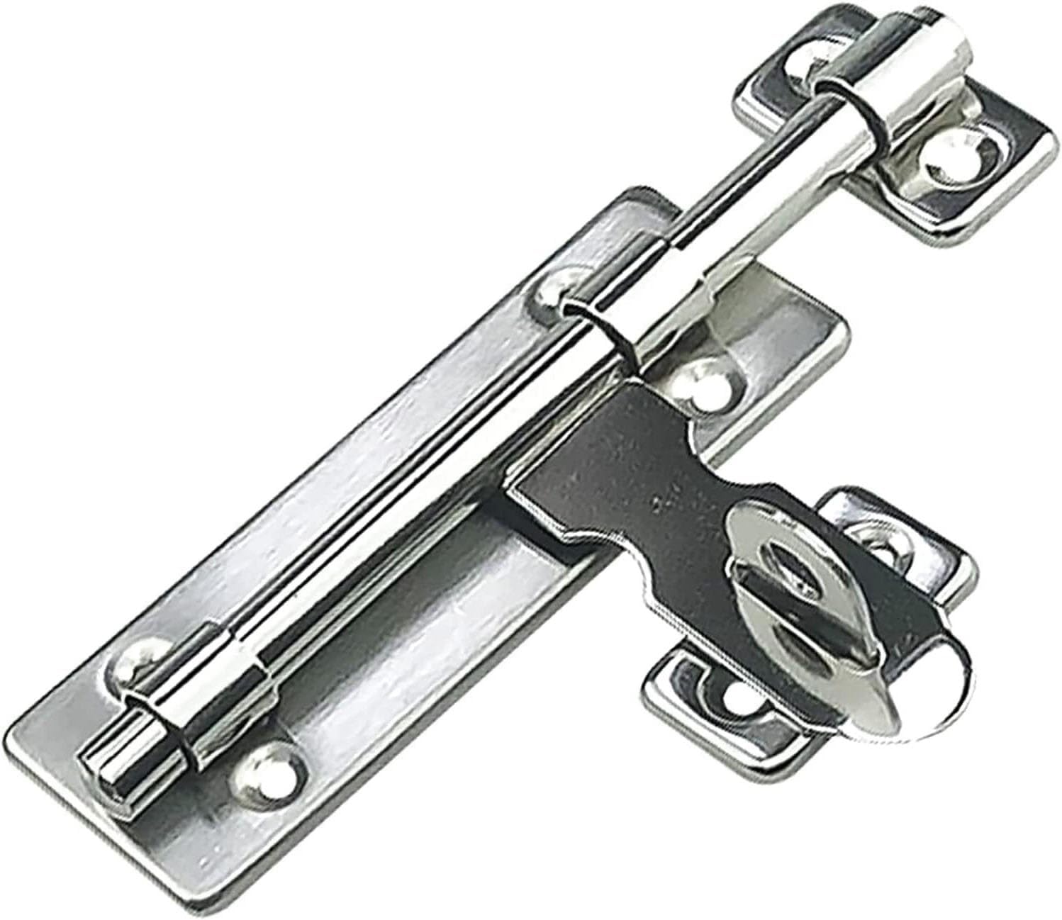 Sliding Door Lock,2 Pack Left and Right Set Latch,Thickened Stainless Steel for,Easy to Install,Slide with Screws(Silver Right,8 inches)