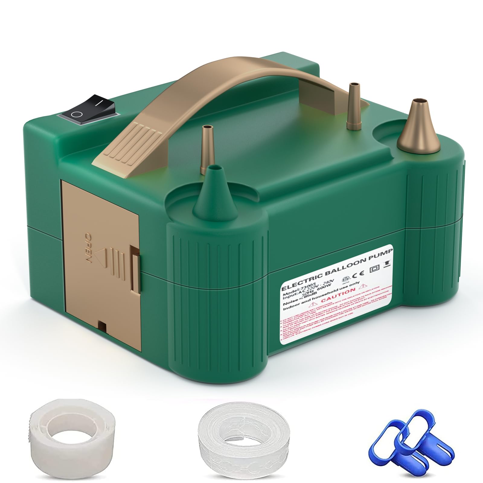 Nestling Pompa Elettrica Per Palloncini-Gonfiatore Palloncini Elettrico(600W)-Due modalità di Funzionamento Pompa Palloncino-1 Punto di Colla, 1 Nastro, 2 Annodatori ballon pump