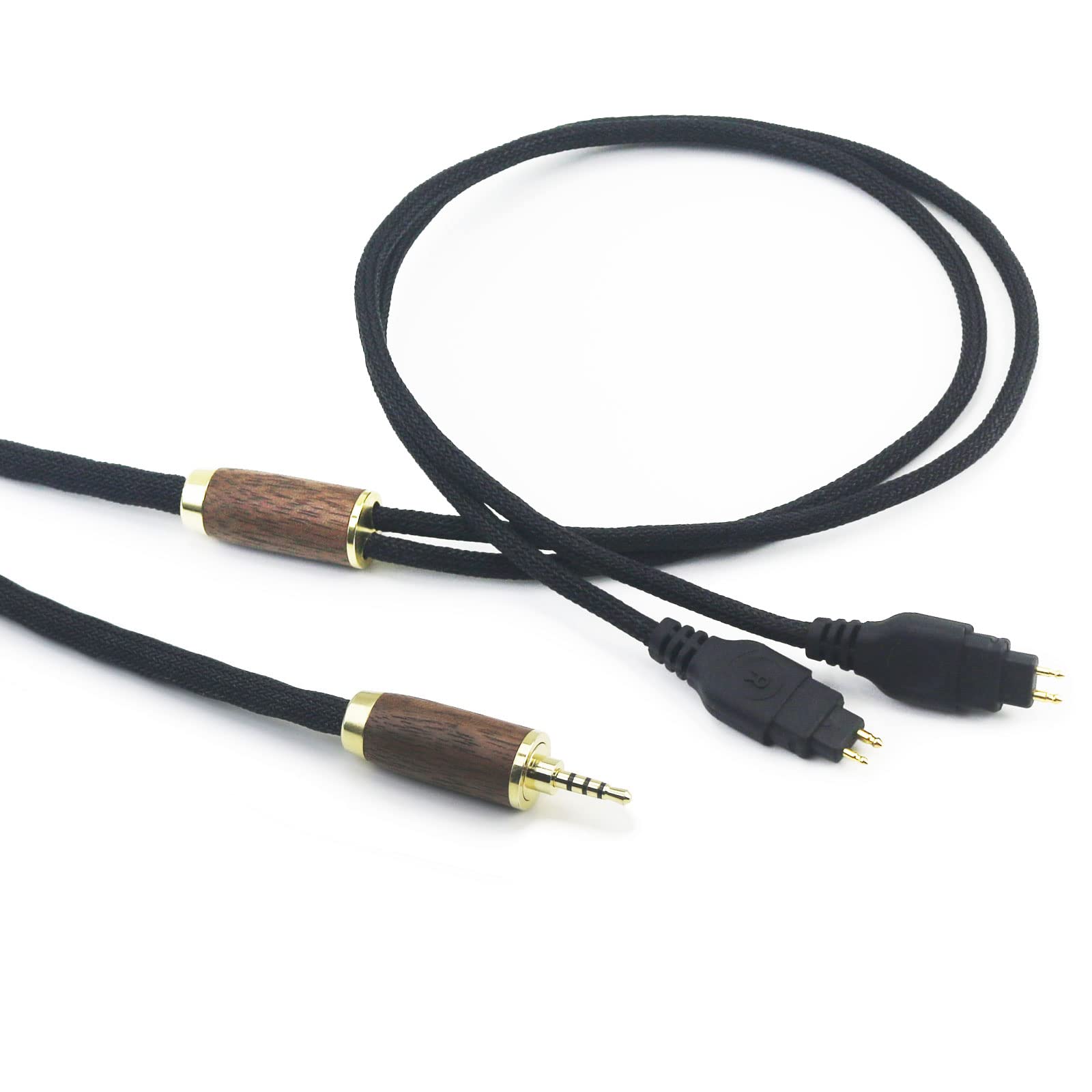 ABLET Cavo bilanciato da 2,5 mm compatibile con cuffie Sennheiser HD600 HD650 HD580 HD660S HD58X HD6XX 7N OCC, cavo placcato argento, alloggiamento in legno di noce