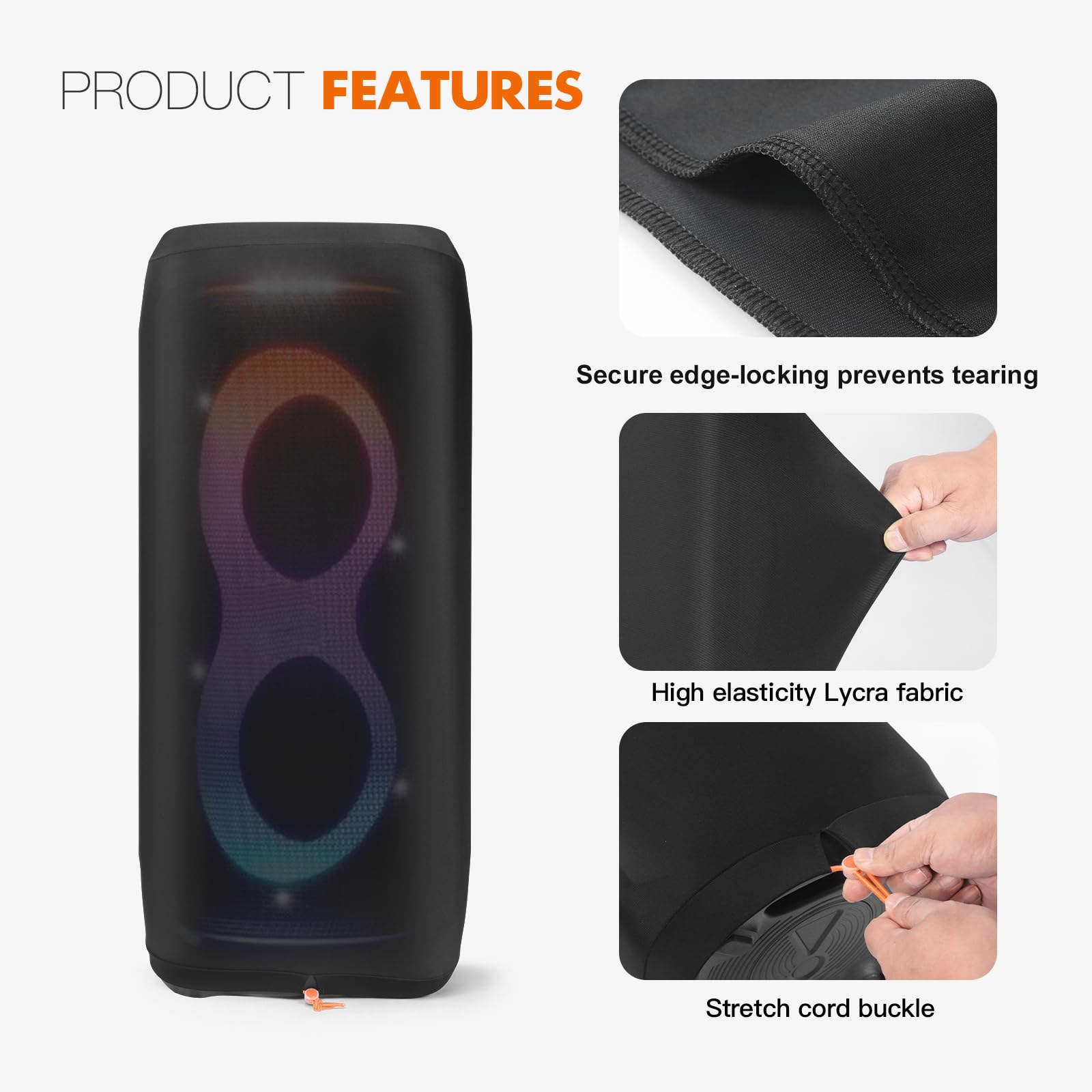 Housse anti-poussière souple pour haut-parleur portable JBL Partybox 710/720 - Housse élastique souple pour protection extérieure/rangement à la maison (Partybox 720)