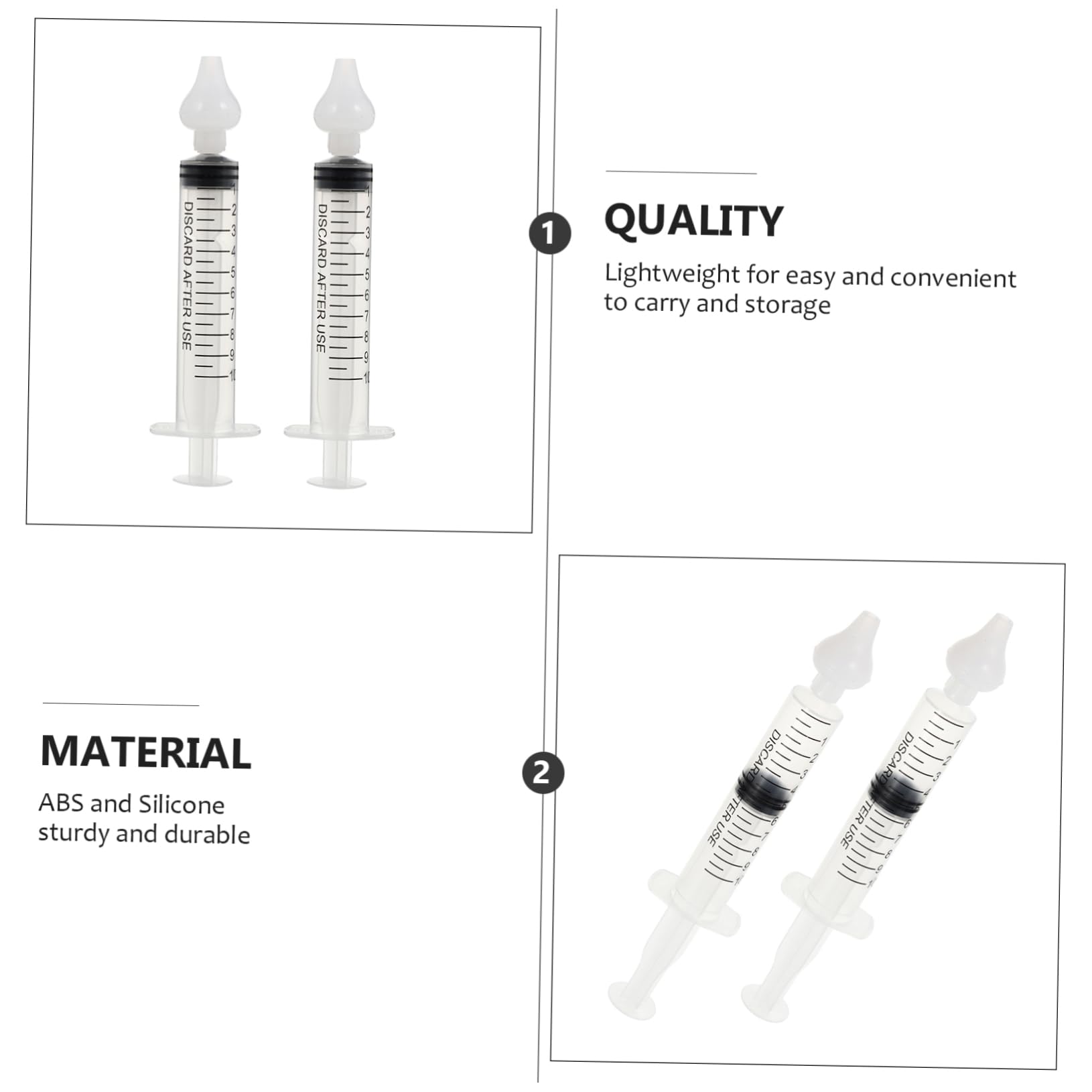 minkissy 10 Set Di Irrigatori Nasali Per Neonati Strumenti Per La Pulizia Del Naso Chiuso in Silicone Abs Adatti Ai Viaggi