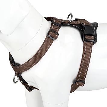 Plutus Pet No Pull Dog Harness with Leather Accents, Adjustable Reflective