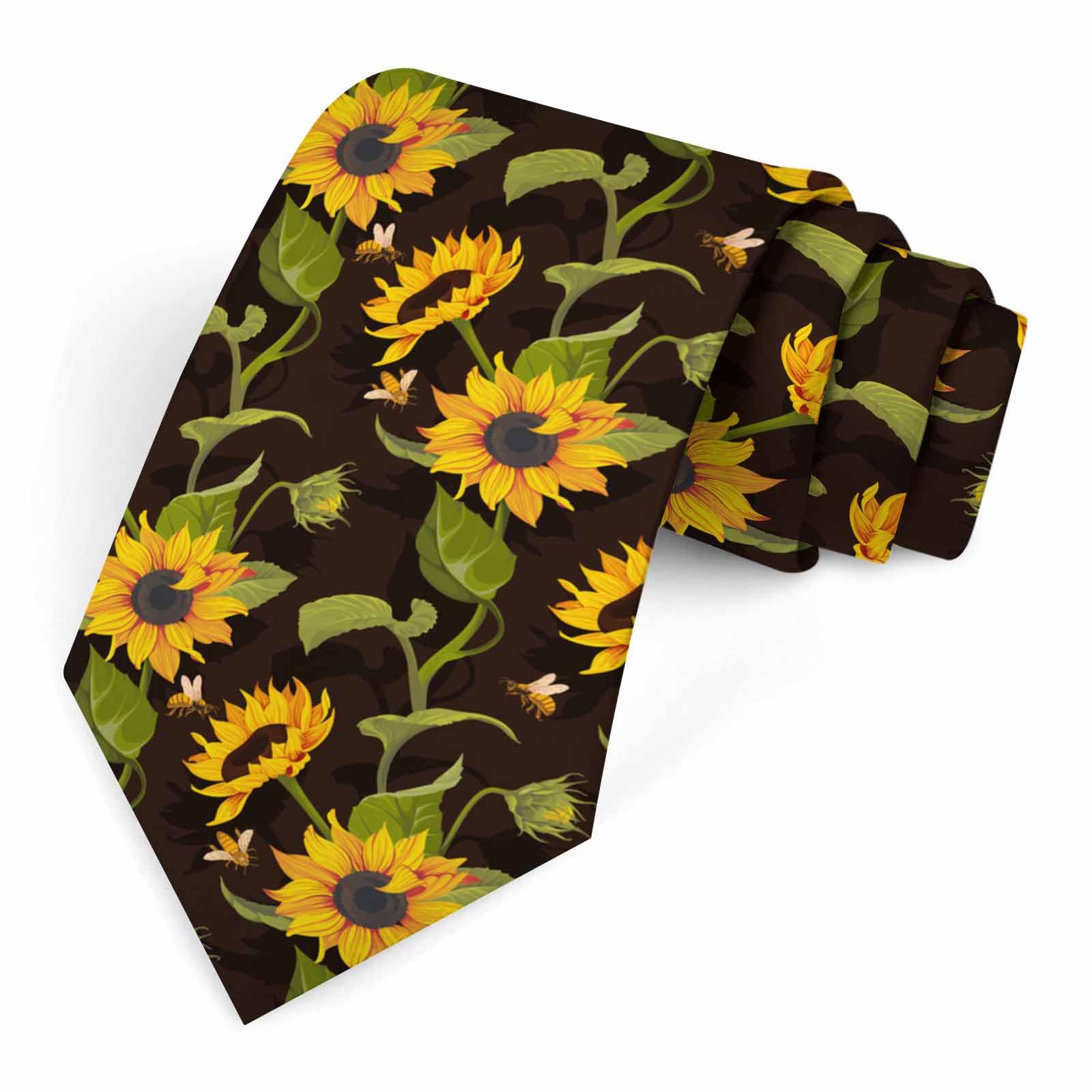 Muntayson Unisex Beautiful Sunflower Mens Tie Men's Necktie Ties For Mens Daily Wedding Party Business