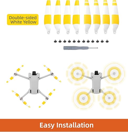 Miniatura 10 de 8 hélices para DJI Mini 3 Pro Drone 6030F Accesorios de utilería menos reducción de ruido y liberación rápida (rojo, azul, blanco 8)