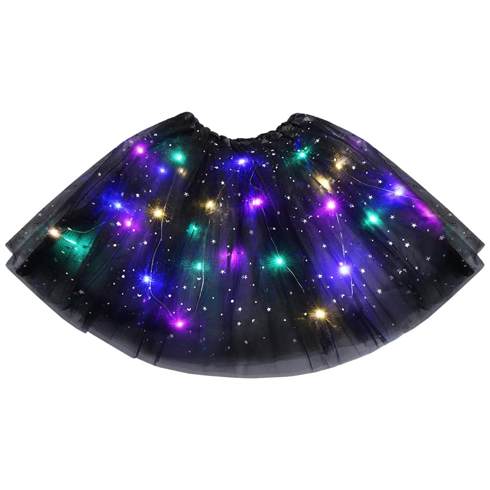 URAQT Gonna Tulle LED per Bambina, Gonna a tutù in Tulle Luminoso, Gonna tutù Ragazze in Tulle con 3 modalità di Illuminazione, per Feste Carnevale Halloween Spettacolo Danza Fotografia