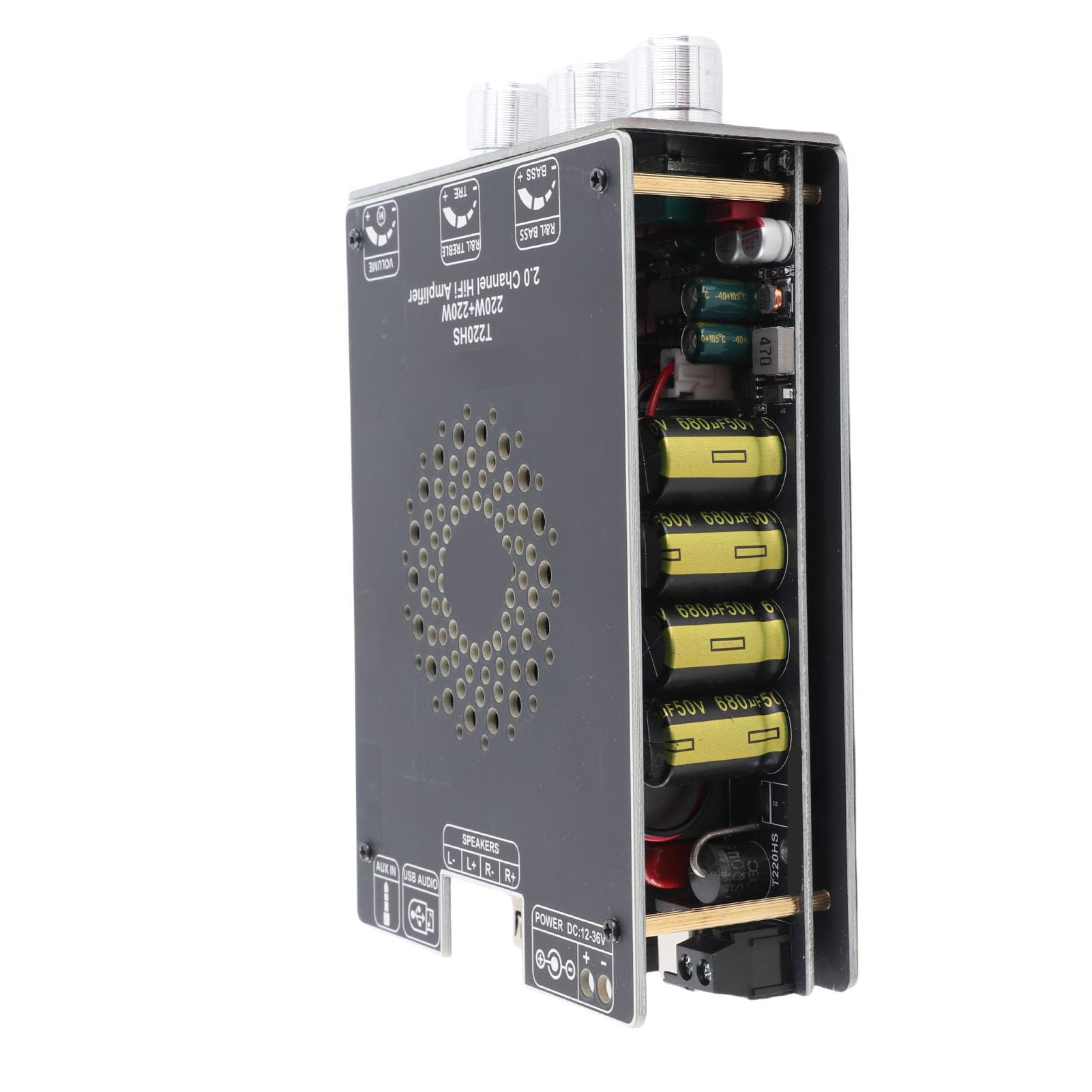 CHICIRIS Płyta Wzmacniacza Mocy Stereo HiFi T220HS Ultra Niski Poziom Hałasu dla Miłośników Kina Domowego i Muzyki DC 12-36 V