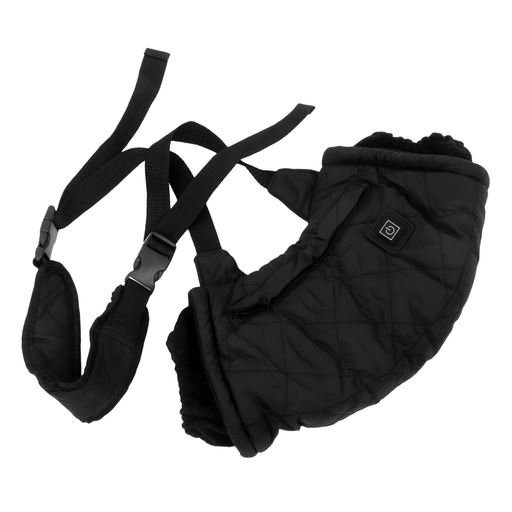 Scaldamani Elettrico Portatile, Borsa Termica Nera in Cotone Trapuntato e Poliestere, Cavo Usb, per Inverno e Feste