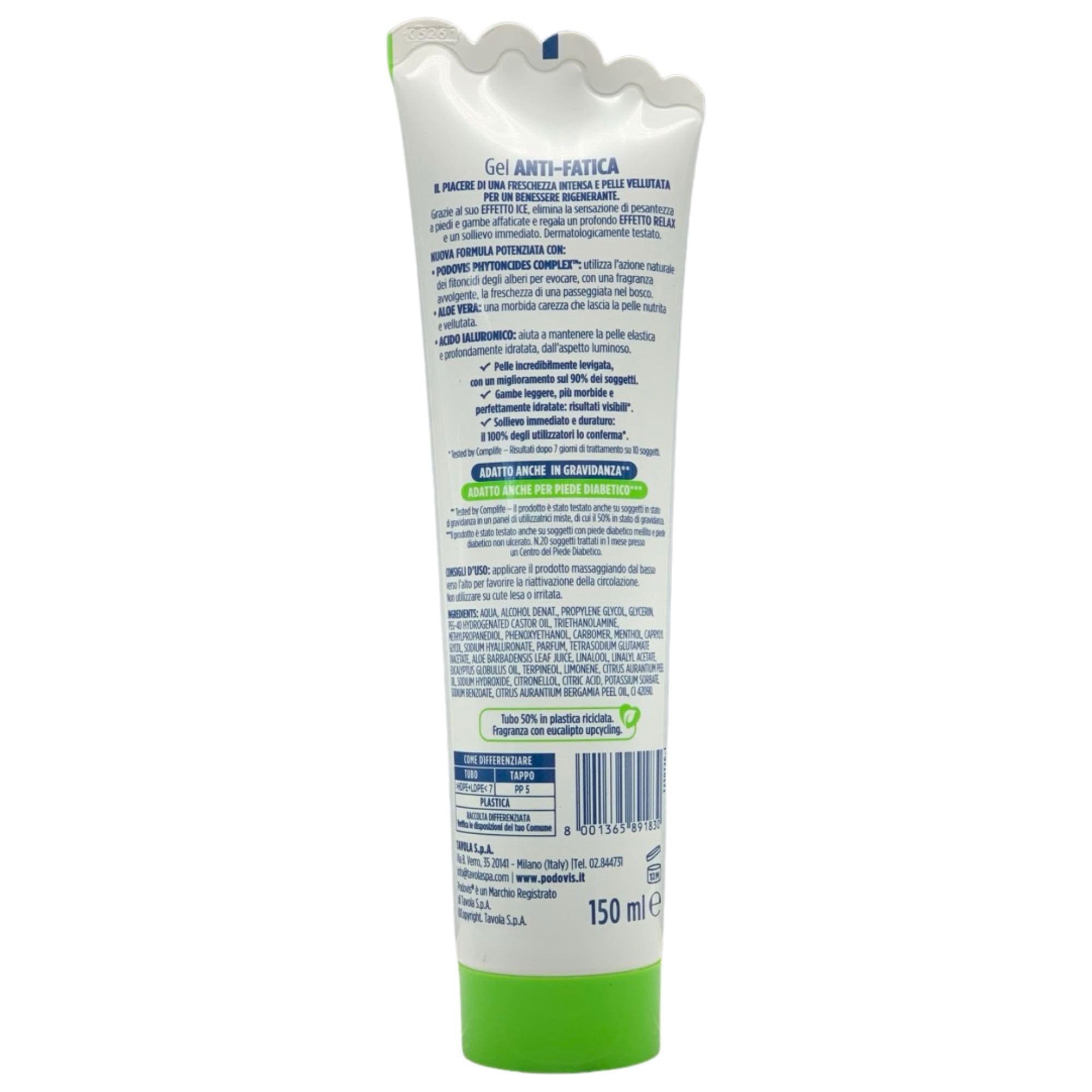 GEL ANTI-FATICA EFFETTO ICE, CON ALOE VERA, DERMATOLOGICAMENTE TESTATO, 150ML. (2 Unità)