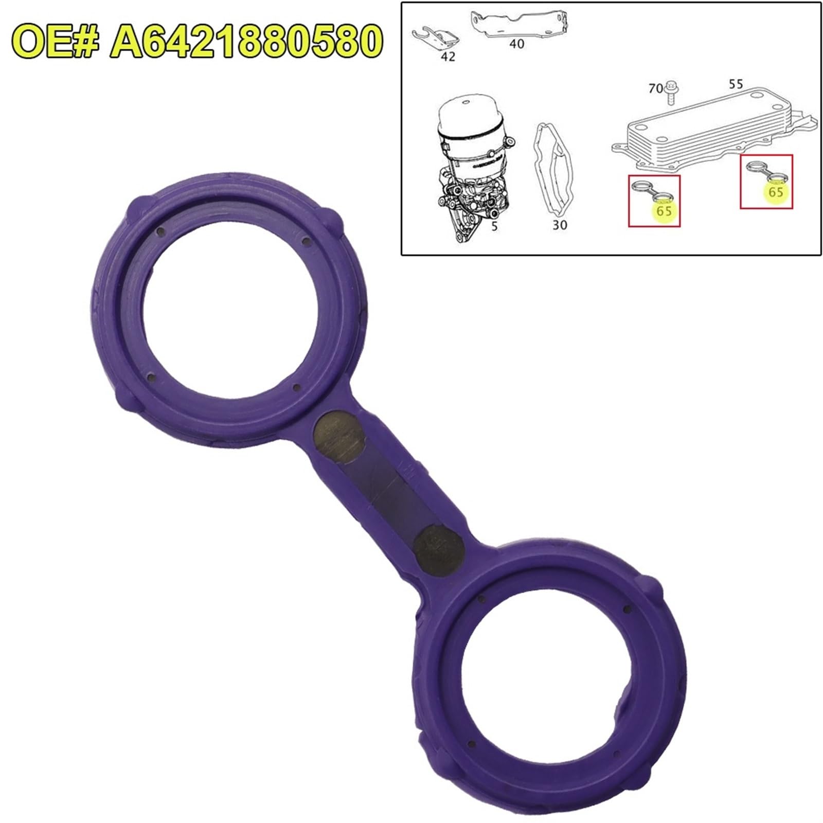 Joints De Refroidisseur D'huile Moteur OM642 - Lot De 2, Référence A6421880580 - Pour Mercedes E, GL, ML, Sprinter V6 - 7