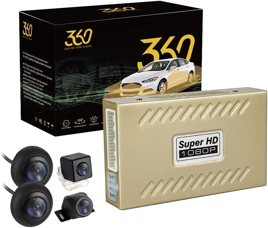 360 Degree Bird View System Waterproof Seamless 4 Camera Car DVR Universal All Round View Camera System with Super Hd 1080P Night Vision for All Car
