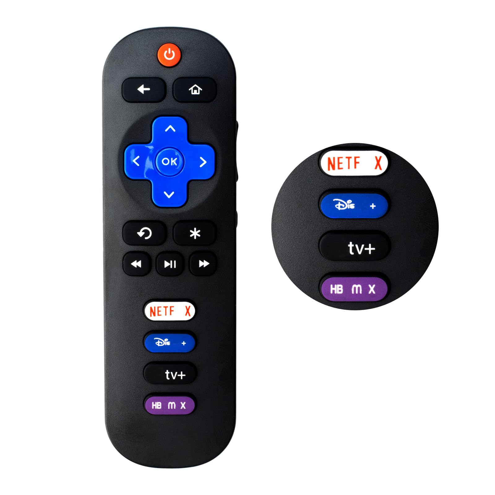 Replacement TV Remote Control Compatible with TCL R-KU TVs. (Only Works with R-KU TVs, Not for R-KU Stick/Box)