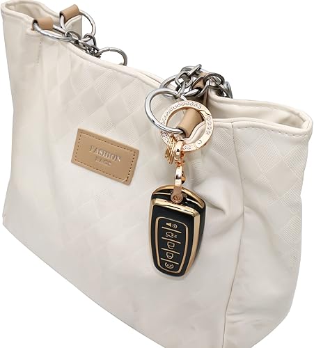 Miniatura 5 de Funda para llavero con llavero de metal compatible con Ford C-Max Edge Escape Expedition Explorer Flex Focus Taurus Lincoln MKS MKT MKX Navigator