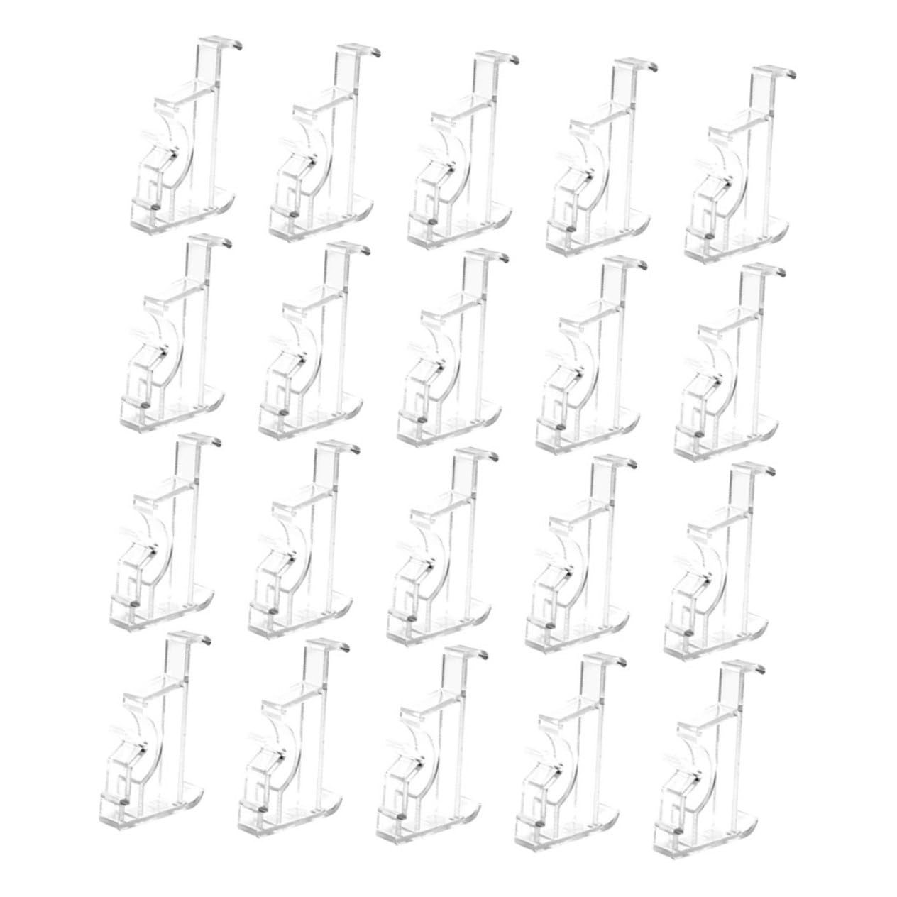 INOOMP 20pcs Clear Plastic Hidden Window Blind Clips Sturdy Valance Clips for Easy Installation Horizontal Blinds Drapery Hardware for Home and Office Decor