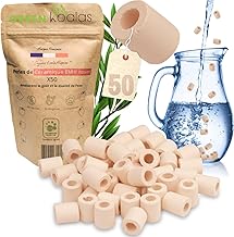 50 Natural Pink Ceramic Beads for Purifying Water Filtering Clay Ceramic Balls (Tube) for Bio Purification Anti-Limescale and Chlorine Filter Jug Water Fountain