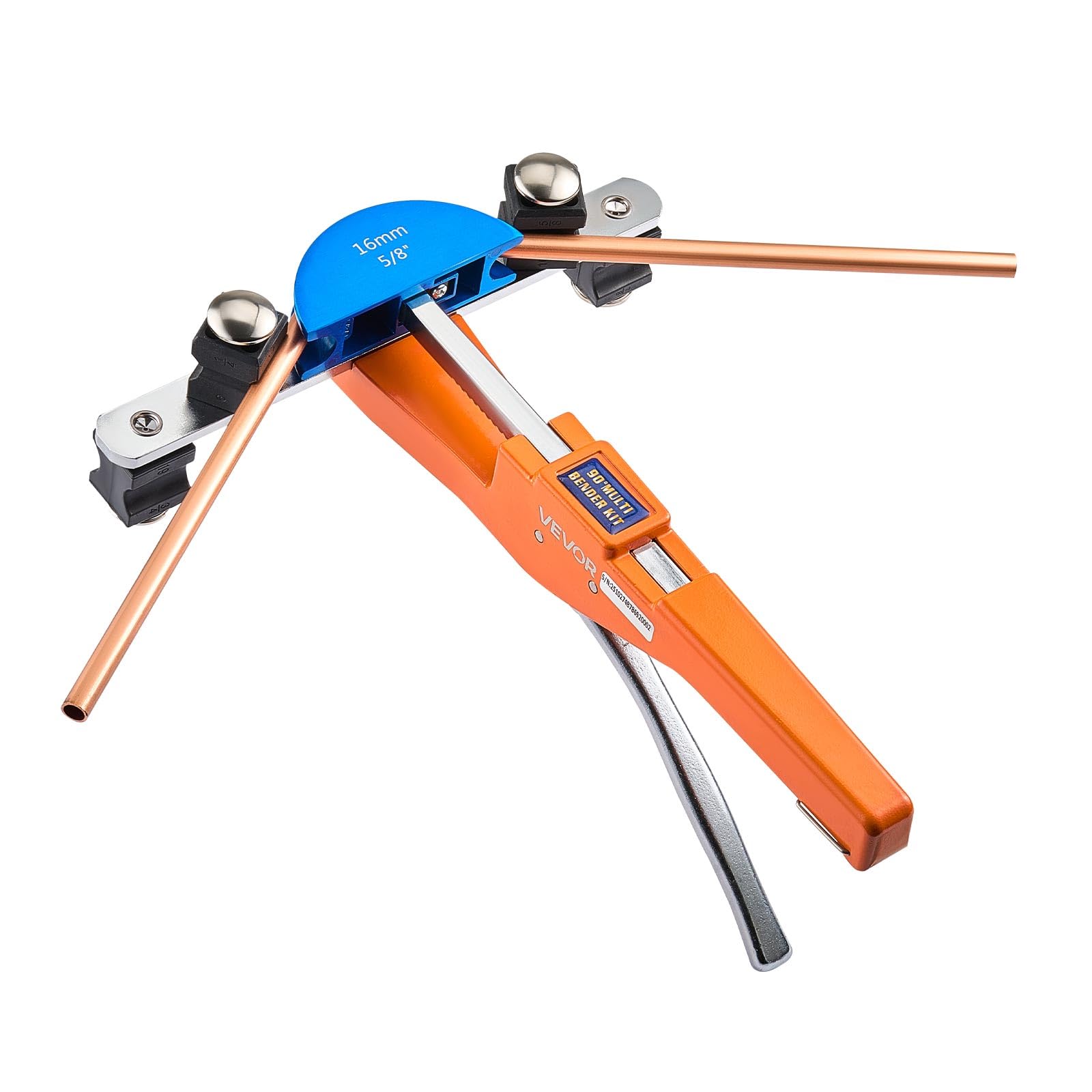 VEVOR Cintreuse Arbalète 6-22 mm Cintreuse Tube à Cliquet Manuelle Outil Cintrage Tube Cuivre Aluminium Compacte pour Réparation Climatisation Réfrigération, avec 7 Matrices Alliage Aluminium Couleur