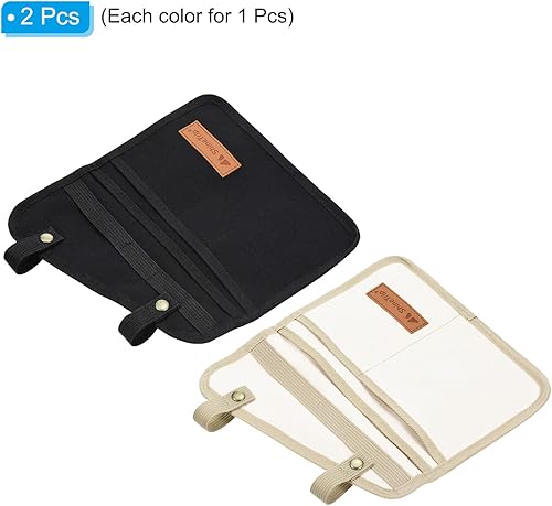 Miniatura 3 de PATIKIL Bolsa para reposabrazos para silla de playa, paquete de 2 sillas plegables con bolsillo lateral, portátil, para libros, aperitivos, bolsa de