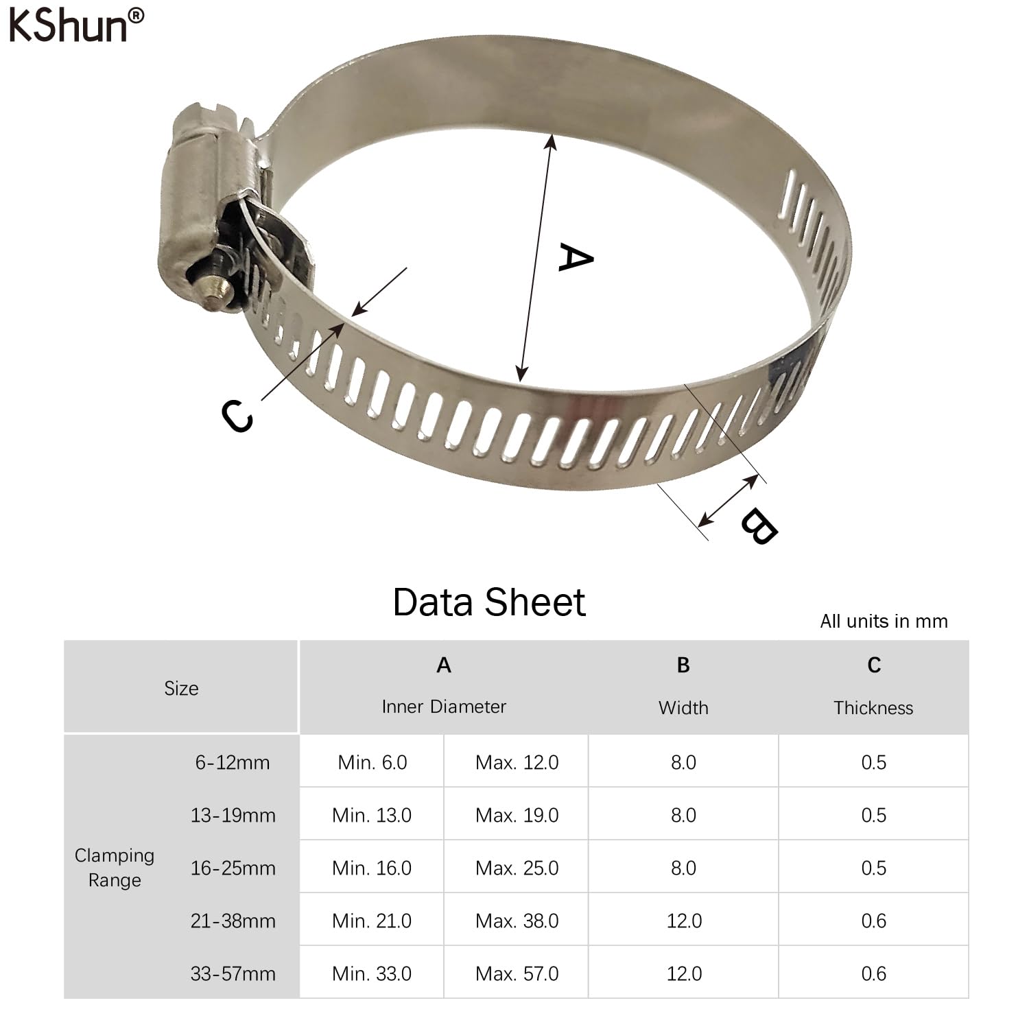 4x Edelstahl Schlauchschellen 304, T-Bolt, Verstellbar 44-47 Mm, Robust & Korrosionsbeständig