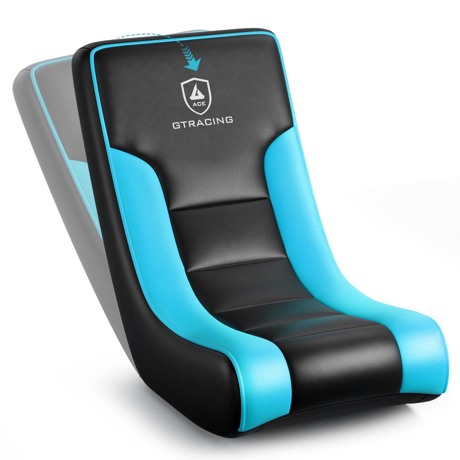 GTRACING Floor Rocking Gaming Chair – Gamer Floor Seat with Angle Limiter, Game Floor Rocker Chairs, Small Lightweight and Space-Saving, Teal