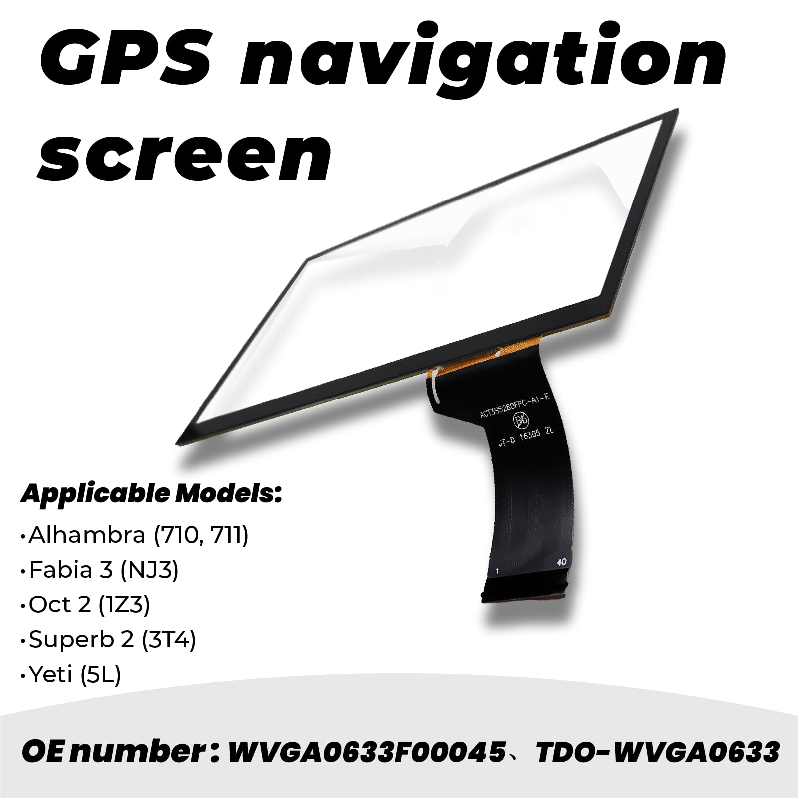 Pantalla táctil LCD digitalizador para VW Passat B6 CC Golf 7 Tiguan Transporter T6 Caddy 2 Fabia Superb Yeti Alhambra WVGA0633F00045 5L0035680