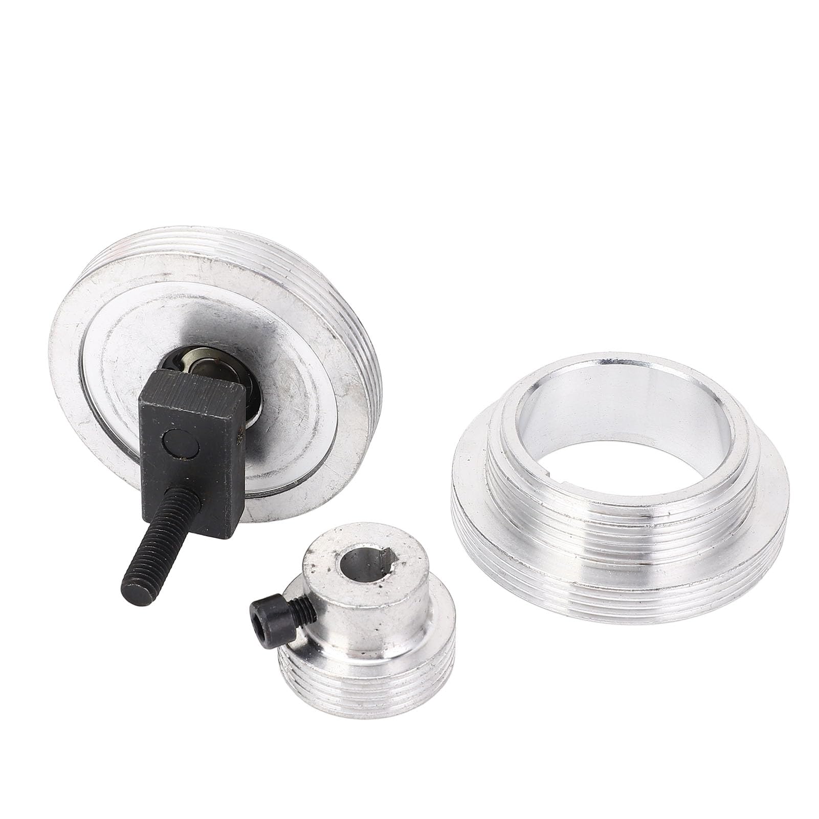 Gonetre Polea con Rodamiento de Correa, Aleación de Aluminio para Mini Torno MX-210 WM-210 8x16 220x400 220x600 220x750, con Reemplazo de Transmisión por Correa del Motor
