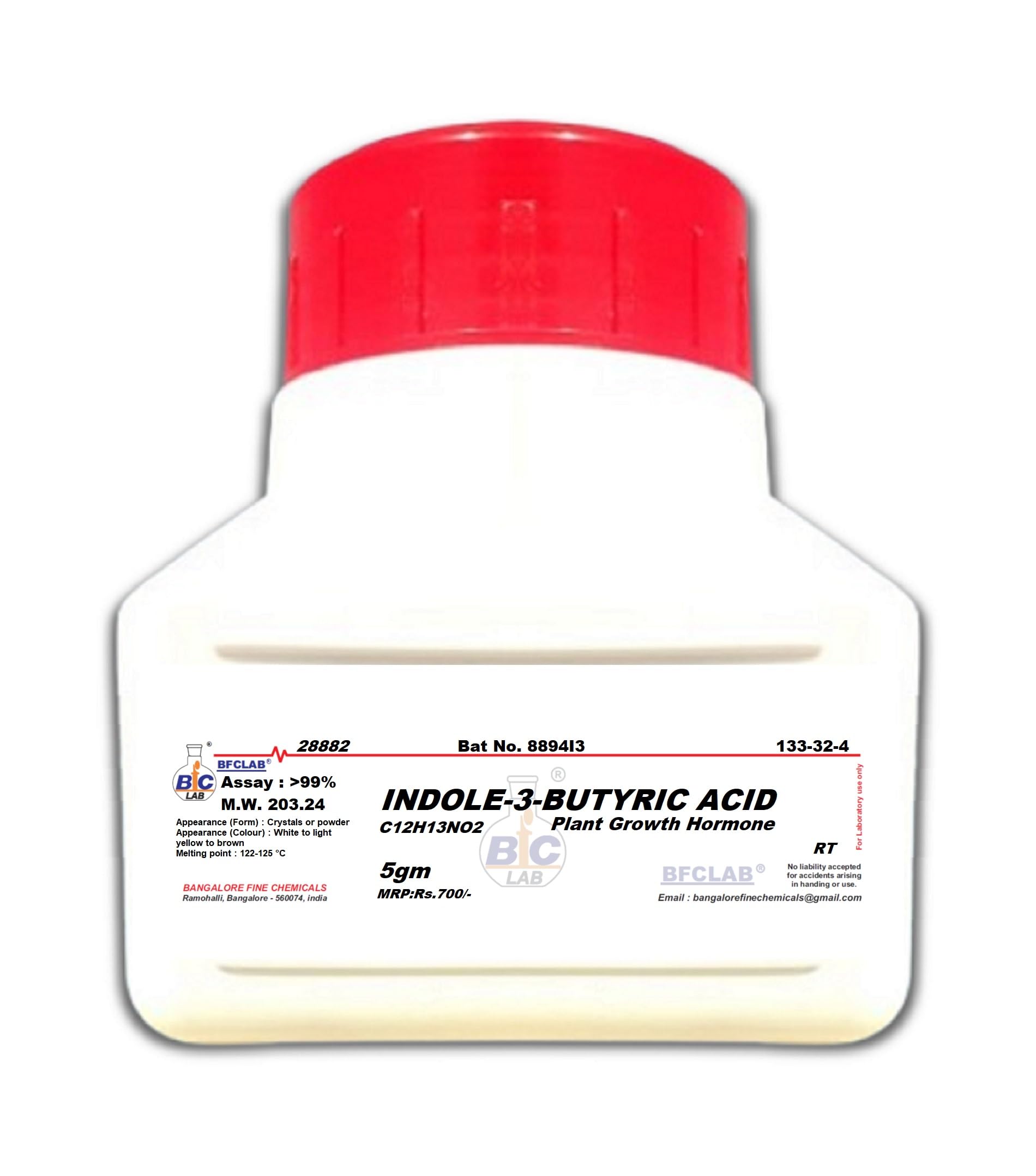 BFC INDOLE-3-BUTYRIC ACID - 5gm (C12H13NO2) CAS No:133-32-4 (Plant Growth Regulator)